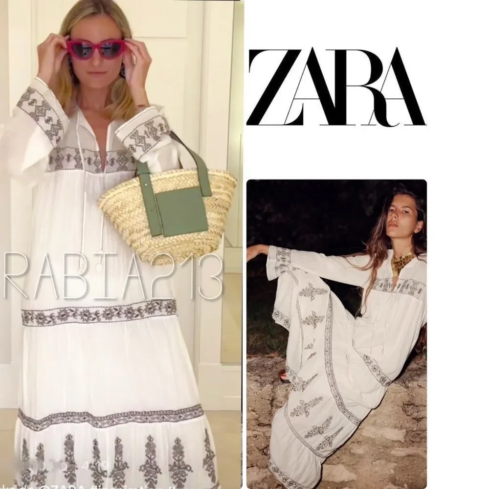 ZARA BOHO VOLUMINOUS EMBROIDERED DRESS_3